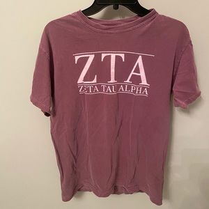 ZTA Zeta Tau Alpha Maroon Comfort Colors T-shirt